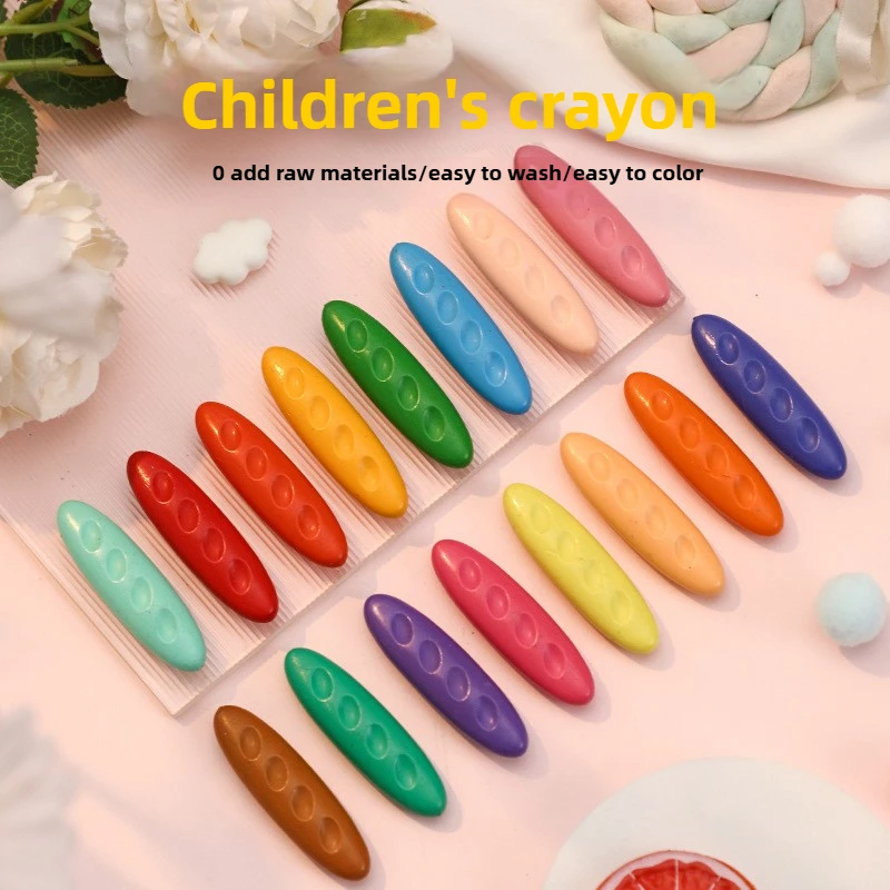 12/24/36 colores lavables no sucios manos crayones para niños pequeños crayones con agujeros para niños crayones no tóxicos para bebés suministros de arte para colorear