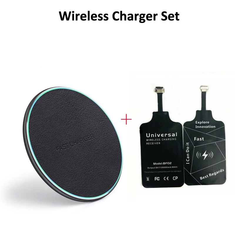 

Leather Wireless Charger&External Receiver For Xiaomi Redmi Note 9S 10S 11S 7 8 9 10 11 Pro 9T 10T 5G