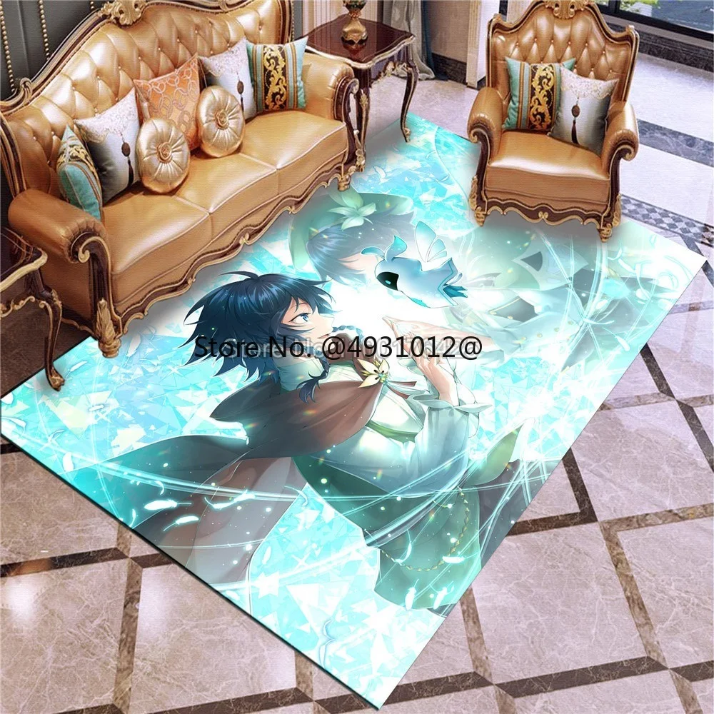 2023 3D Printing Game Rugs Cartoon Genshin Impact Ganyu Xiao Decoration Large Carpet Household Floor Mats Kids Room Play Carpet