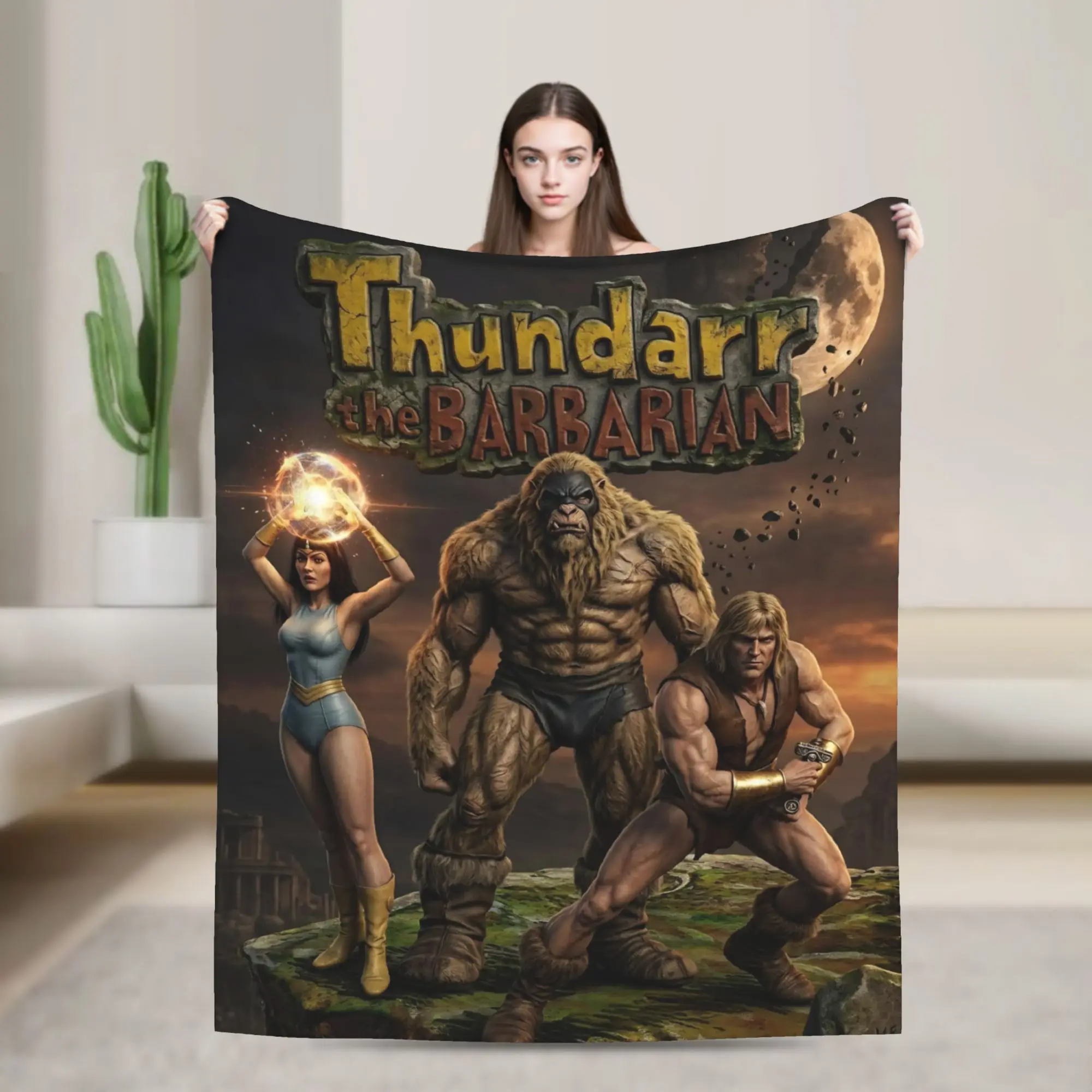 Thundarr The Barbarian Blanket Super Soft Warm  Throw Blankets for Sofa 50x60 Inch Multiple Sizes Bedspread