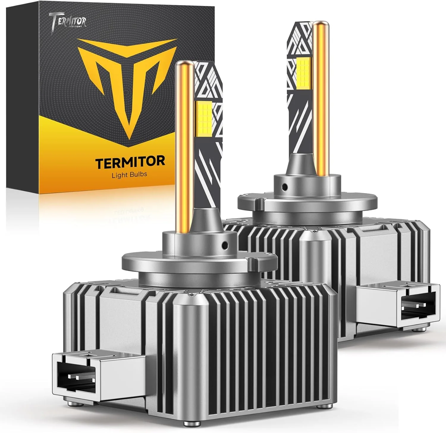 

TERMITOR Pack of 2 D1S D1R LED Bulbs, 36,000LM 900% Brightness, 6500K Cool White, 1:1 D1S HID