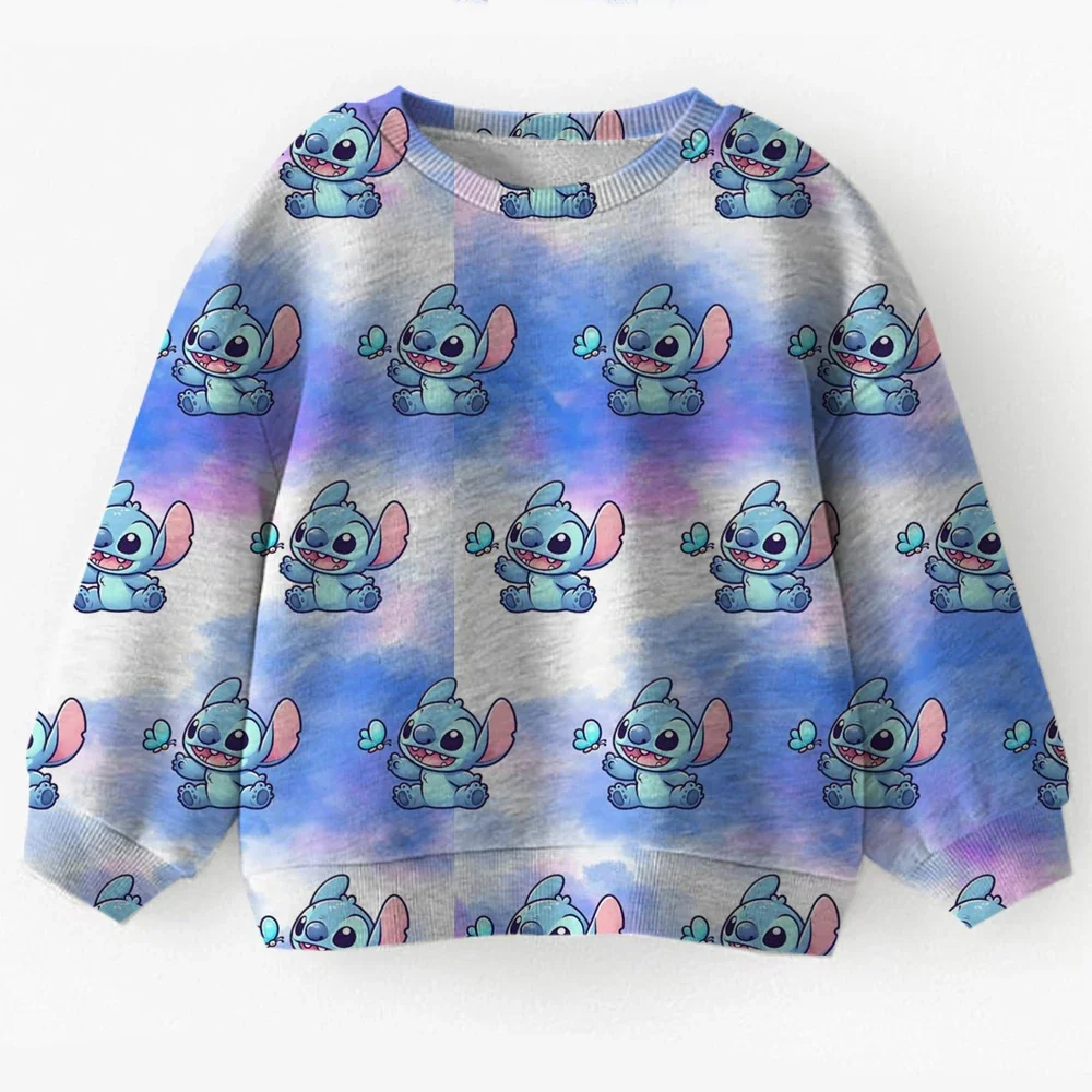 

Lilo&Stitch Children's Long Sleeve New Cartoon Sportswear Casual Fashion Round Neck Top Spring and Autumn Fashion Top