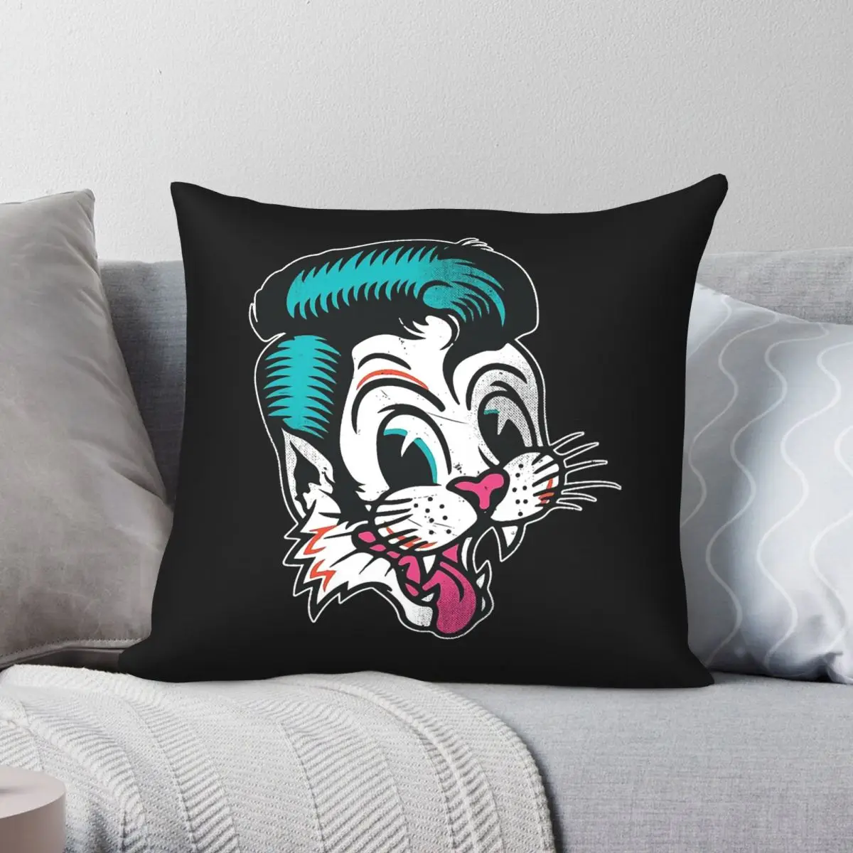 The Stray Cats Band Square Pillowcase Polyester Linen Velvet Pattern Decorative Throw Pillow Sofa Cushion Cover Wholesale 18