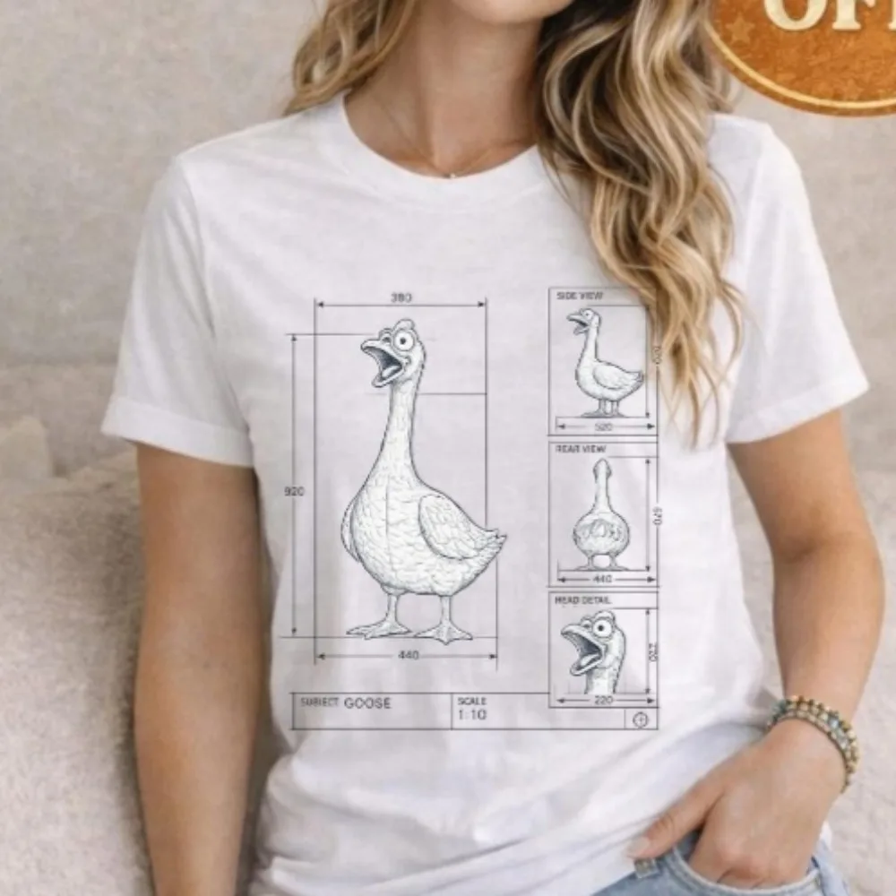 Funny Goose Blueprint Shirt Engineering Diagram Goose Technical Drawing Tee Silly Goose Blueprint T-Shirt Engineer Gift