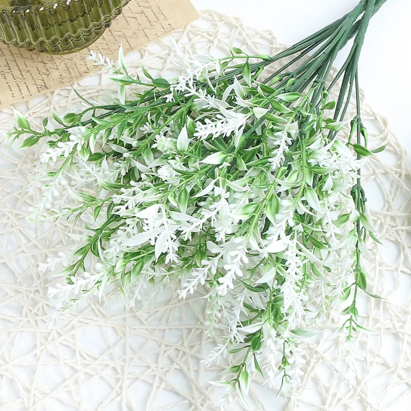 6Pcs Künstliche Lavendel Blumen Bouquet Party Geschenk Hochzeit Dekoration Outdoor Gefälschte Pflanzen Für Home Room Decor DIY Garten Pflanzen – Detail 3