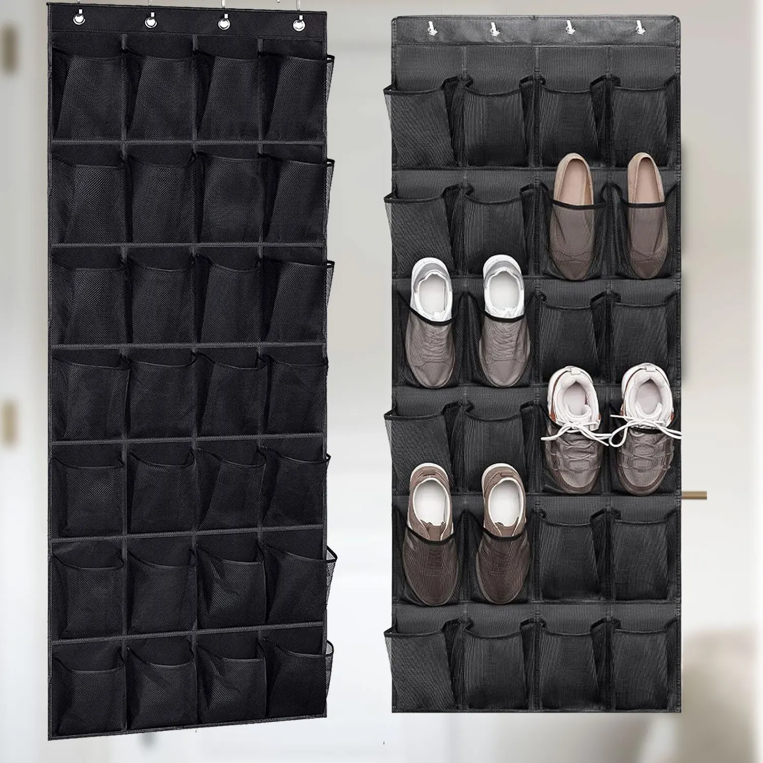 24pocket Hanging shoe rack organizer Over the Door Shoe Organizer Large Breathable Mesh Pockets slippers organizer shoe storage