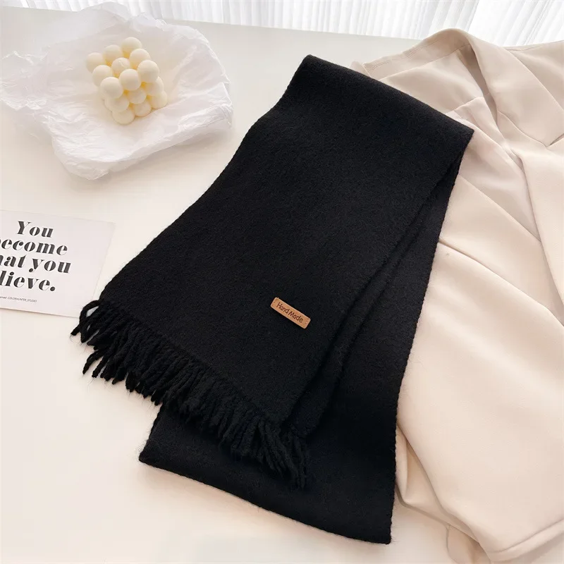 2024 Warm Cashmere Blanket Men Women Travel Winter Scarf Fashion Pashmina Thick Shawl Wrap with Tassel Casual Bufanda Poncho New