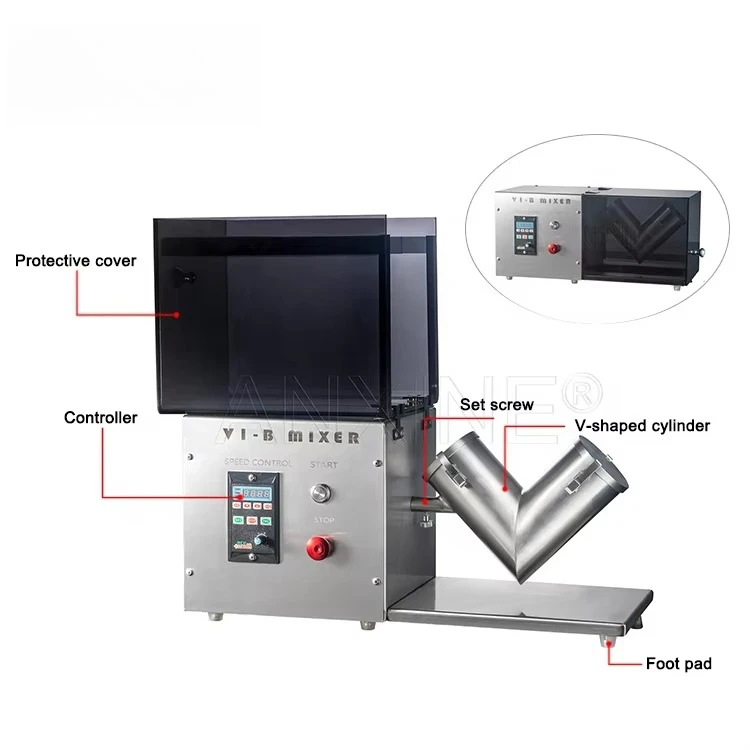 V1-B Type V Cone Mini Powder Mixer Portable Small Powder Mixing Machine for Powder Granule