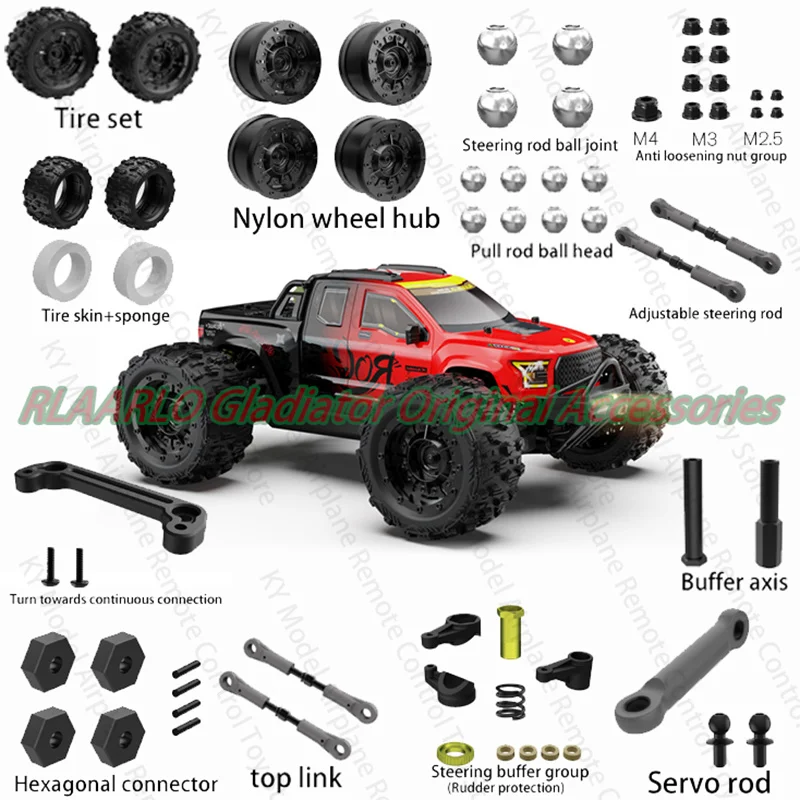 Riaarlo Gladiator Original Accessories Tire Adapter Nut Tie-Rod Buffer Axis Hub Pull Rod Ball Head Servo Rod Top Link Fetal Skin