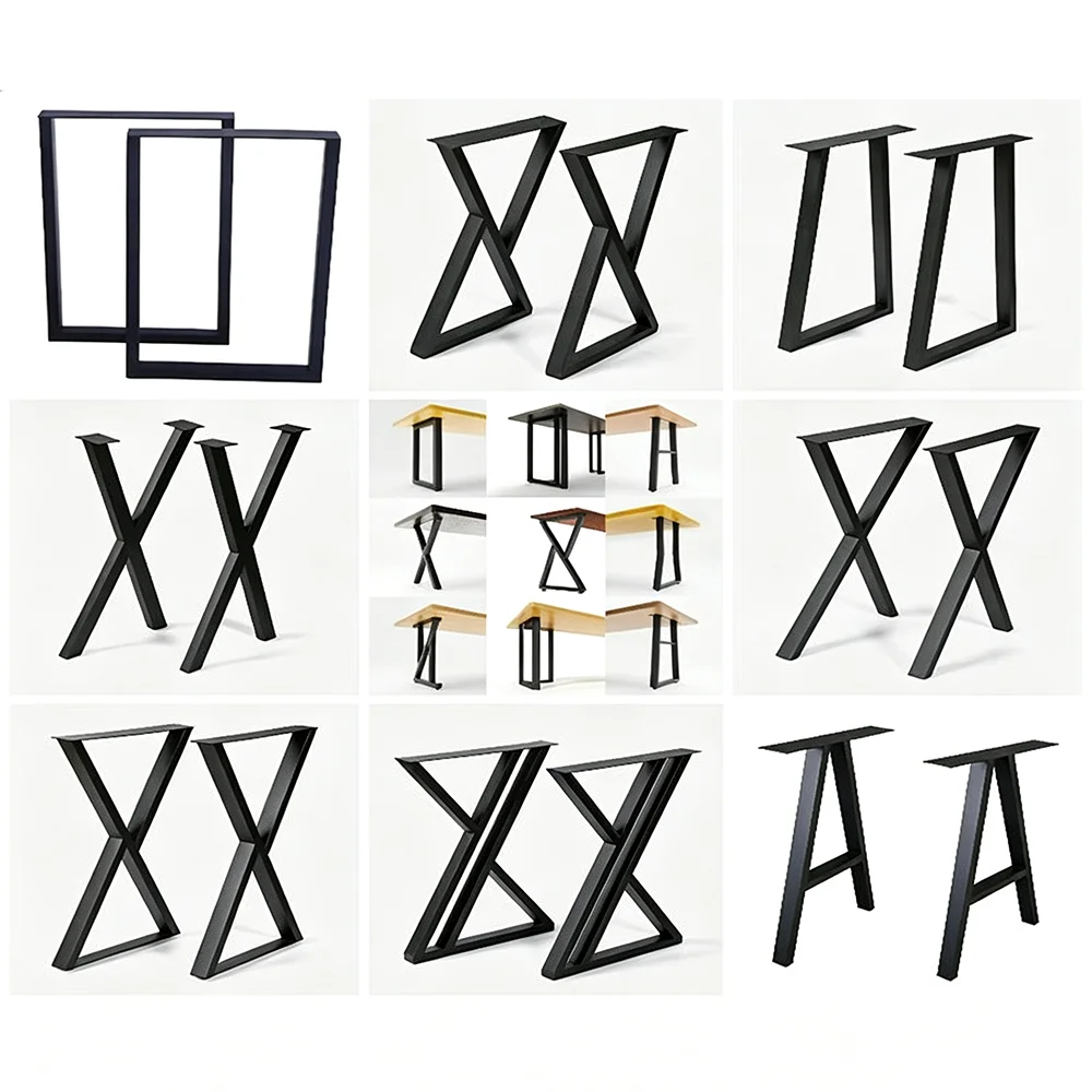2-pack, height 400x width 300mm desk metal iron frame office desk legs simple wooden support bracket table legs bar counter