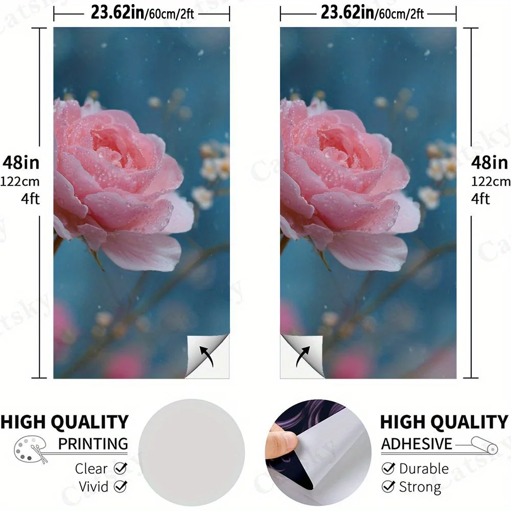 Pink Roses with  Drops - Sandbag Board for Fitness Training, Heavy-Duty Wear-Resistant Sandbag Boards for Home Gym and Outdoor W