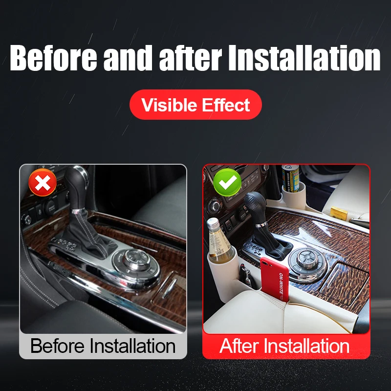 For Nissan Patrol Y62 2010-2021 2015 2019 2018 2017 2016 Water Cup Storage Box Seat Gap Bracket Interior Decoration Accessories
