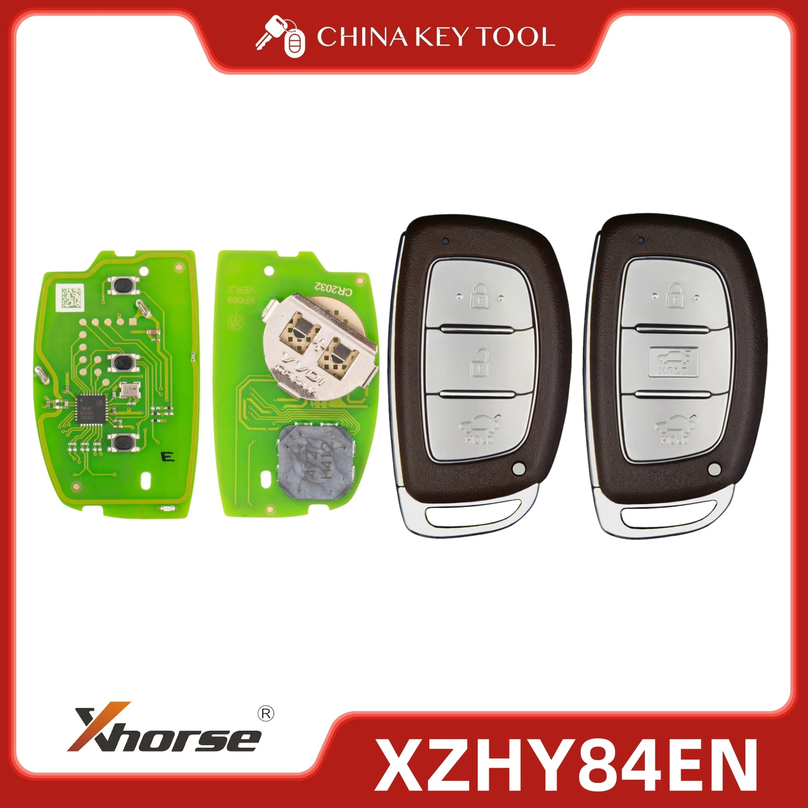 

1 шт. Xhorse XZHY84EN специальная печатная плата для моделей Hyundai 3 кнопки с корпусом ключа с логотипом глобальная версия