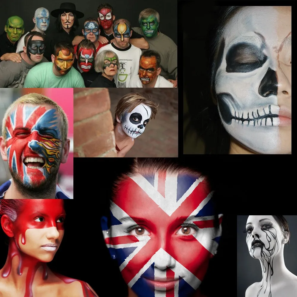 IMAGIC 12 Colors Flash Tattoo Face Body Paint Oil Painting Art use in Halloween Party Fancy Dress Beauty Makeup Tool