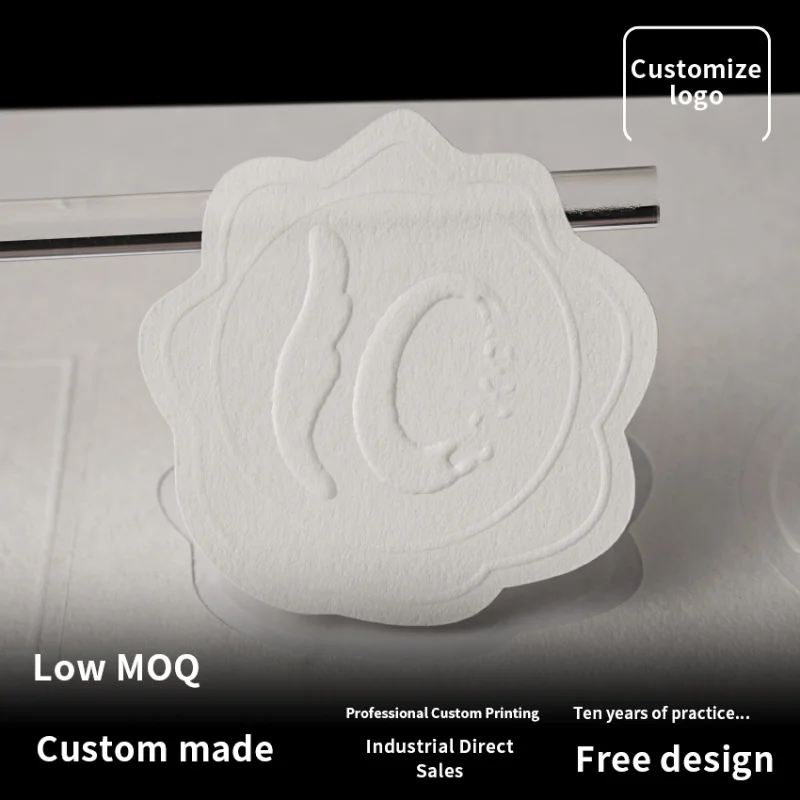 custom.Custom Rough Colorless Embossed Hot Stamping Label Self-Adhesive Concave Convex Special Paper Sticker Sealing Printi