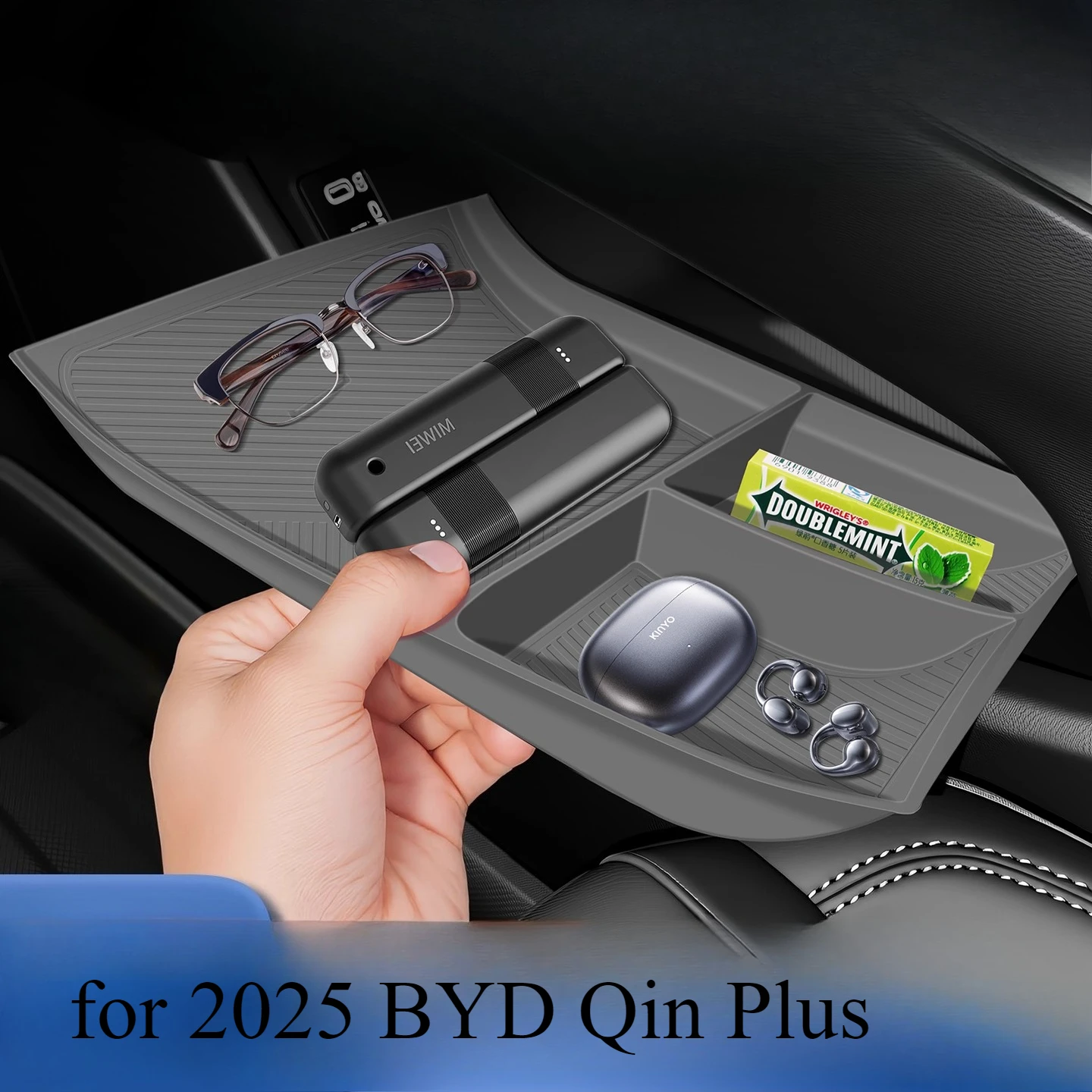 

Силиконовый лоток для хранения на 2025 BYD Qin Plus, органайзер на центральной консоли, противоскользящий держатель на подлокотнике
