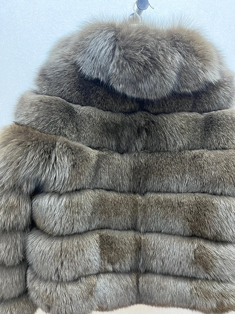 2025 Fashion Furry Real Fox Fur Coat Winter Women'S New Leather And Skin Natural Whole Skin Fox Fur  Long Sleeve Short Coat