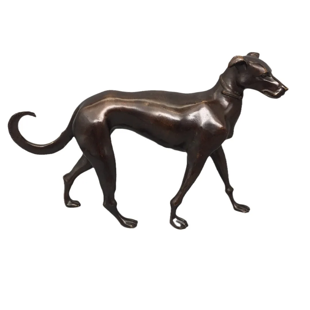 

Lucky Dog Old Pure Copper Wangcai Zodiac Town Home Office Crafts Decorative Ornaments brass gilded crafts Animal figurines