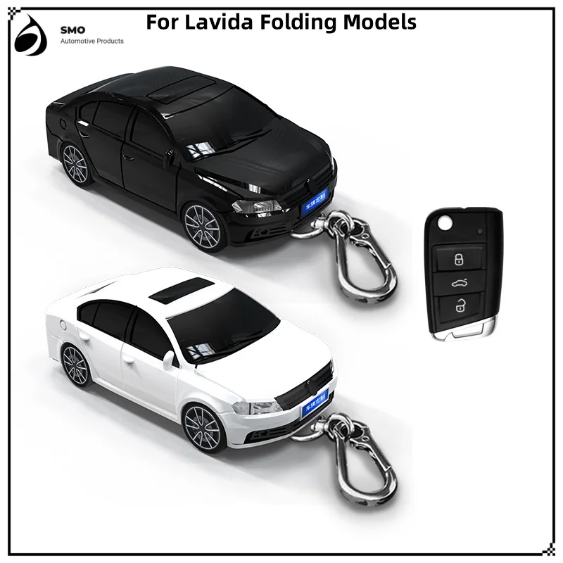 

For Lavida Folding Model Key Cover with Lights Car Key Fob Car Model Key Protection Cover Auto Accessories Creative Personalized