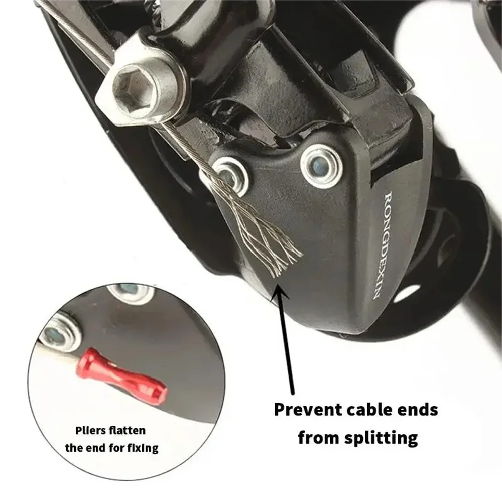 50pcs Bicycle Cable End Caps Aluminum Alloy Bike Brake Shifter Cable Tips Wire End Cap Black Motorcycle Bike Line Core Caps