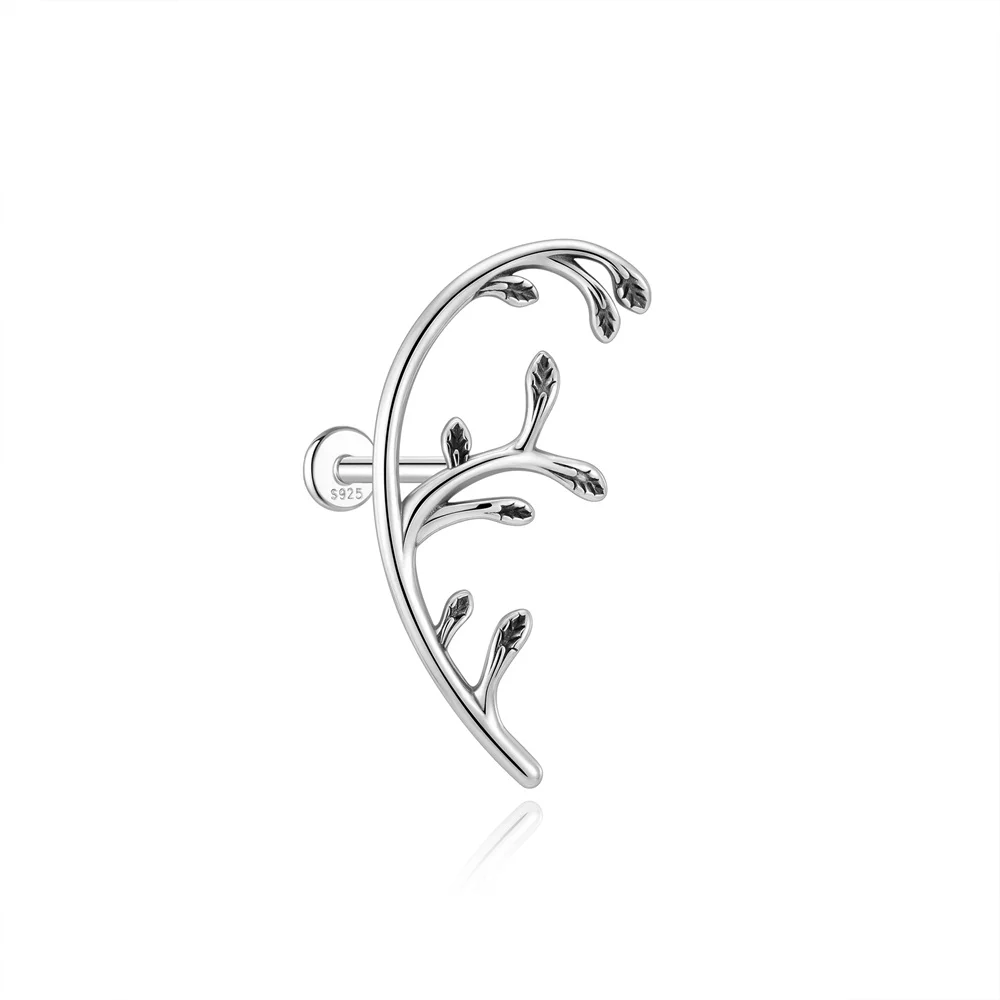 AIDE 925 Sterling Silber 1 Stück Glänzender Geometrischer Segelboot-Helix-Piercing-Ohrring für Damen Punk-Schmuck Persönlichkeits-Mode