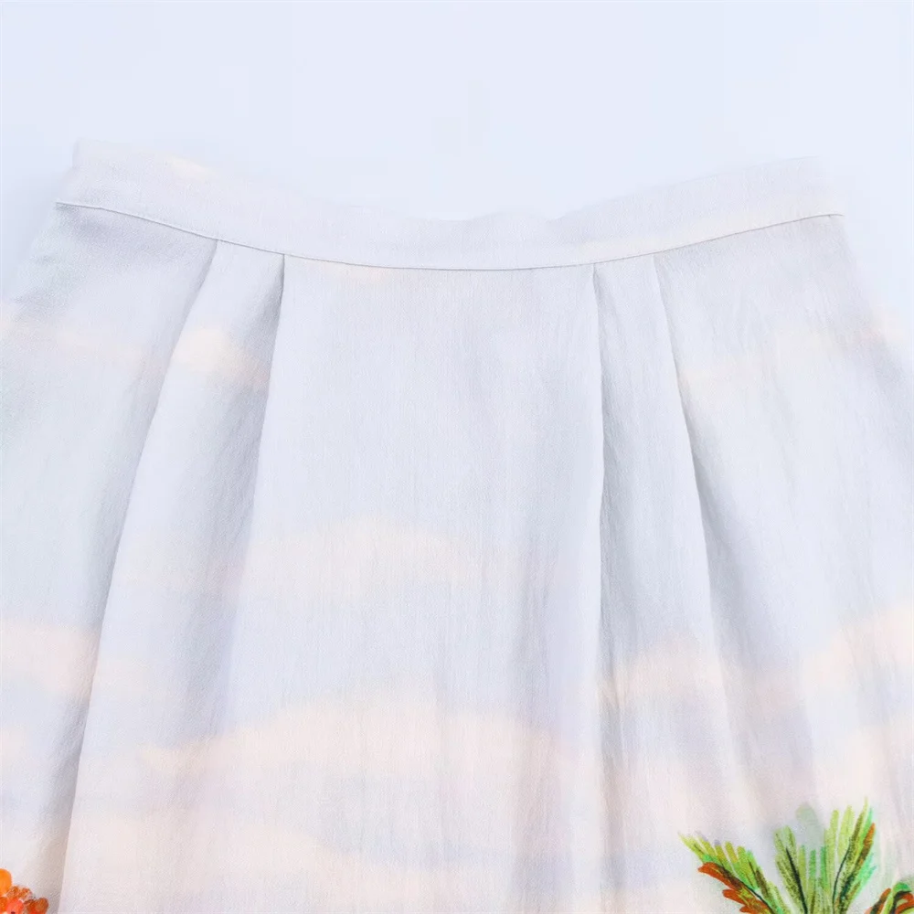 Vestido MIDI estilo capa estampada para mujer con decoración de cremallera para primavera y verano, nueva ropa informal para mujer