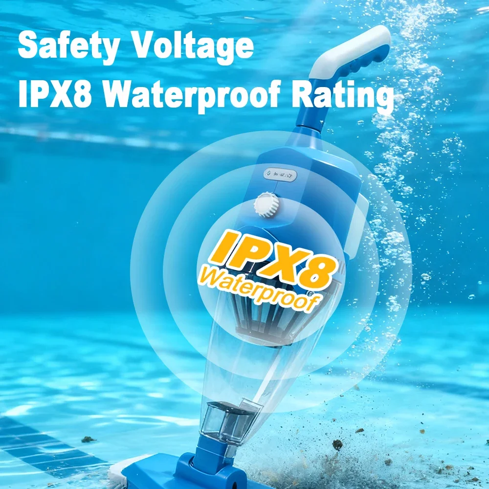 Cordless Pool Vacuum Cleaner Backyard Cleaning Machine for Algae And Dirt Removal Lightweight Portable Pool Sweeper