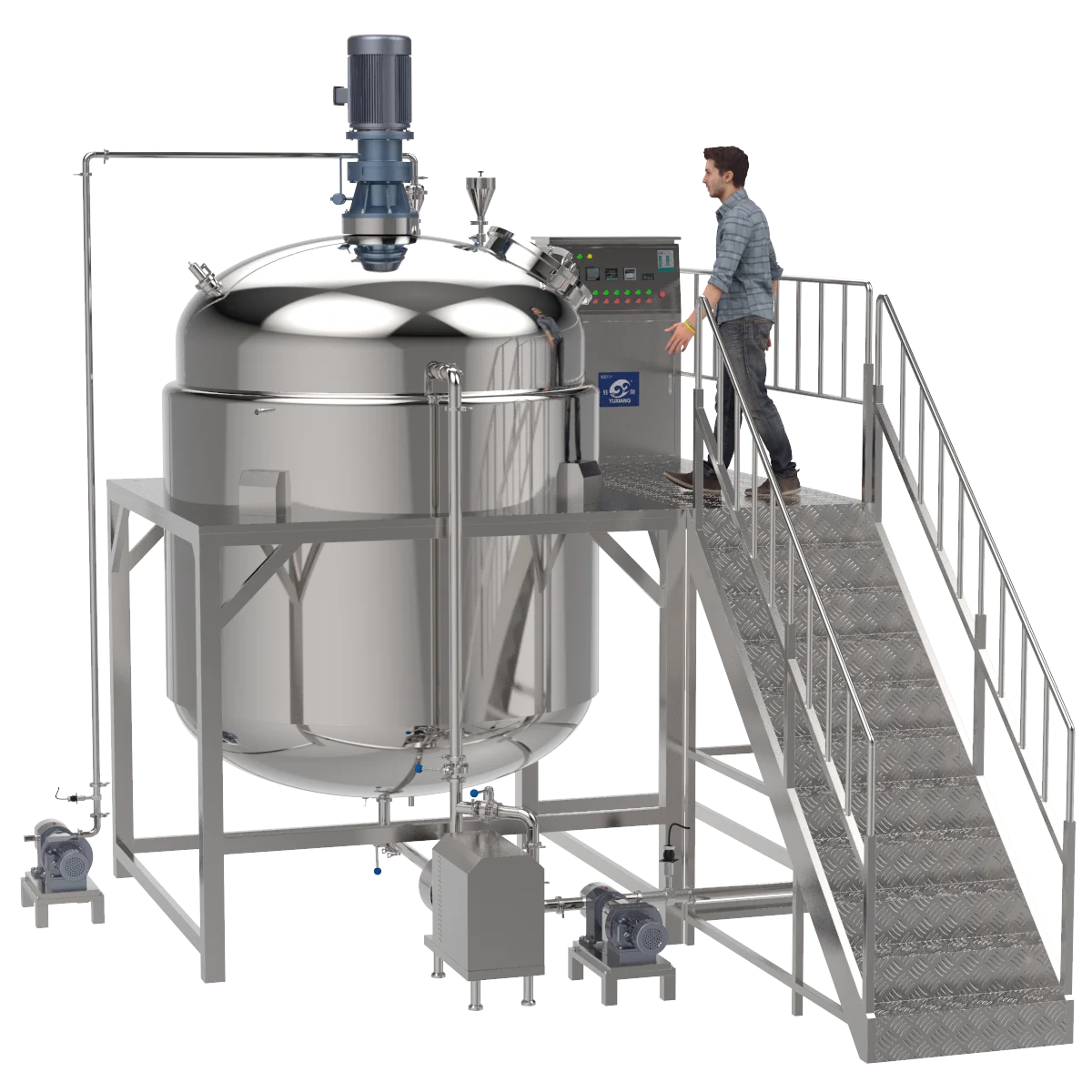 50-5000L Cheese Processing Line Emulsifier Vacuum Emulsifying Tomato Paste Making Machine