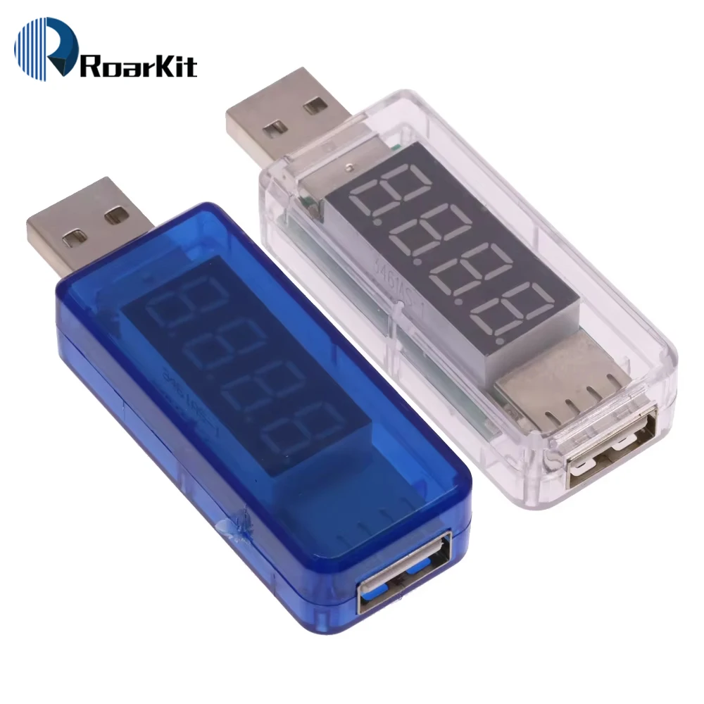 Digital USB Mobile Power Charging Current Voltage Tester Meter Mini USB Charger Doctor Voltmeter Ammeter Turn Transparent