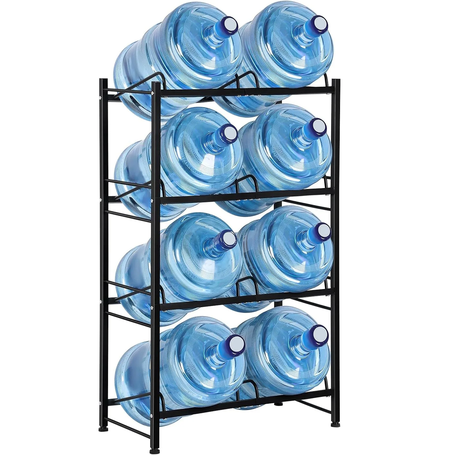 5 Gallon Water Bottle Holder Water Jug Holder 4 Tier Heavy Duty Water Jug Rack for 8 Bottles Detachable 5 Gallon Water Jug Stand