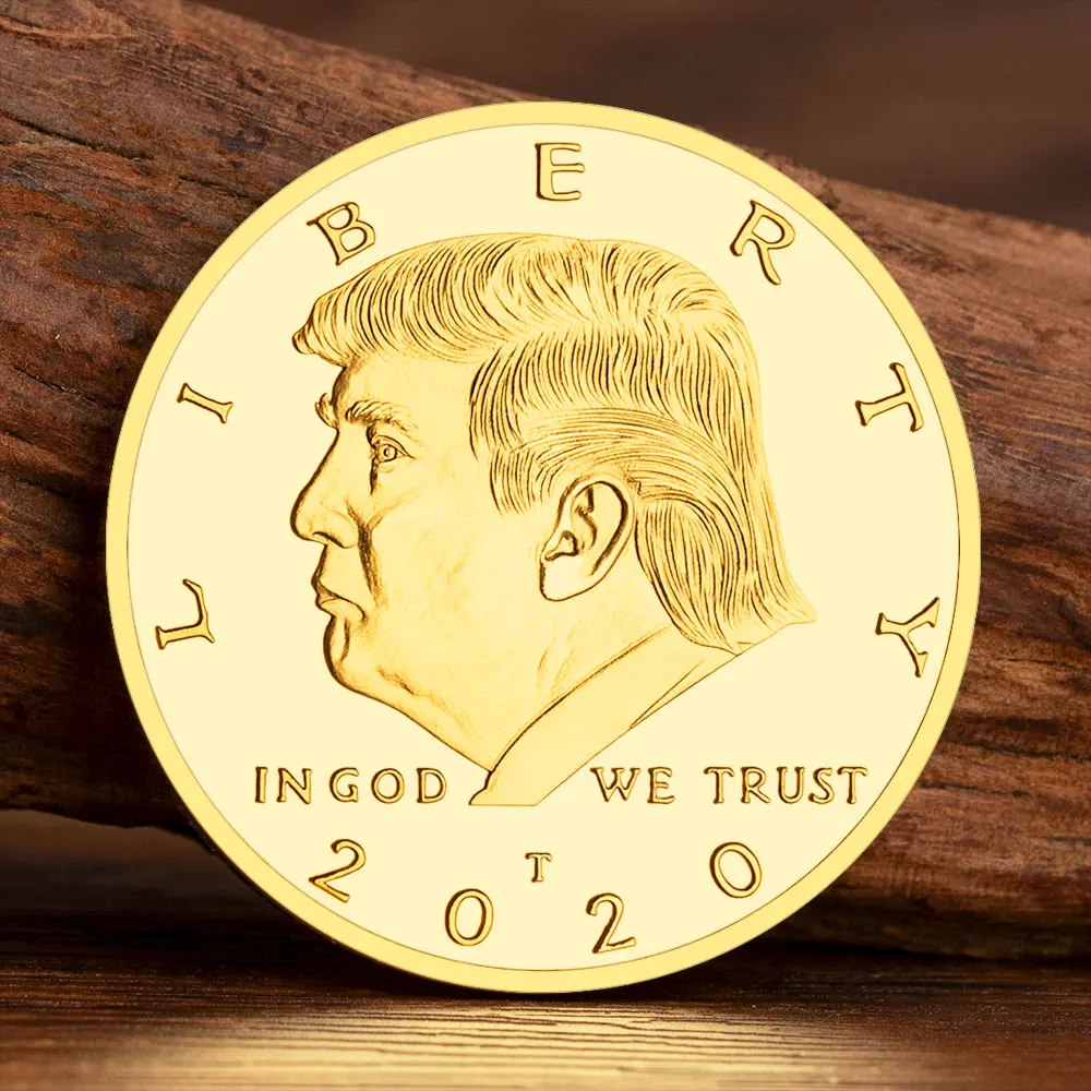 Liberty In God We Trust Commemorative Coin President of United States Trump Collectible Patriotic Golden Plated Souvenir Coin