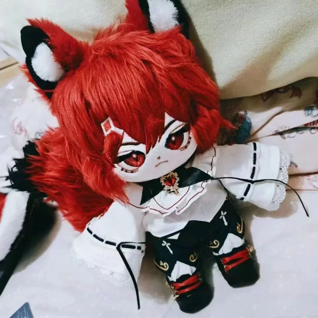 20cm Stuffed Original Genshin Impact Diluc Ragnvindr Cotton Dolls Animation Dress-up Plush Puppet Toys for Children Adults Gifts