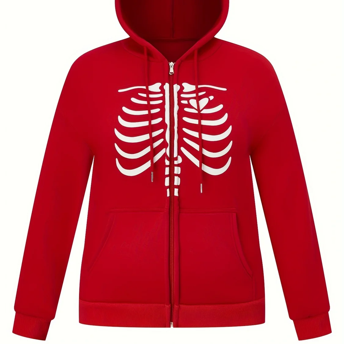 2025 Autumn and Winter New Hoodie with Velvet Zipper Printed Loose Top