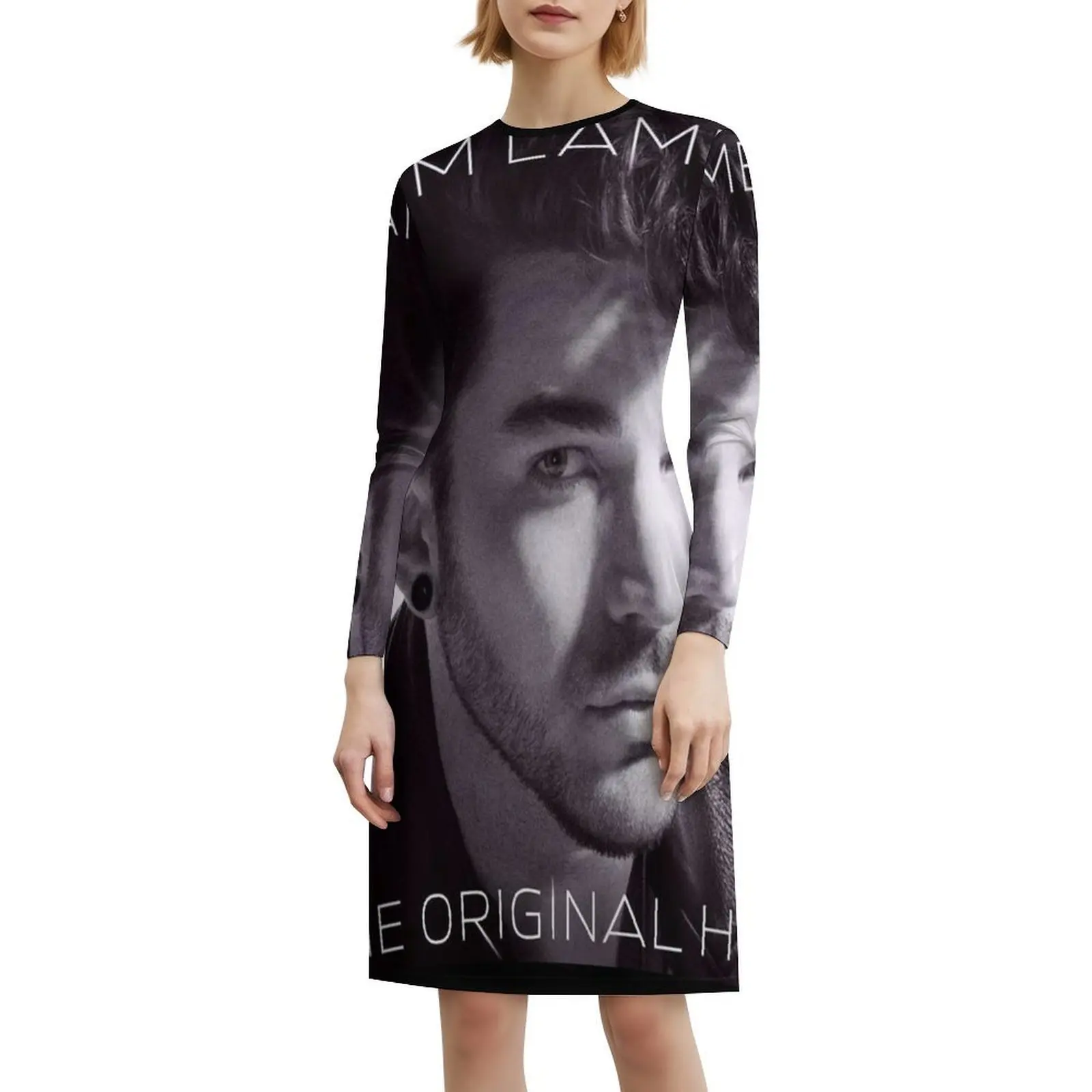 فستان آدم لامبرت الأصلي الكوري العالي غير الرسمي للنساء فساتين مكتب يومية بسيطة للسيدات آدم لامبرت الصوتي لايف