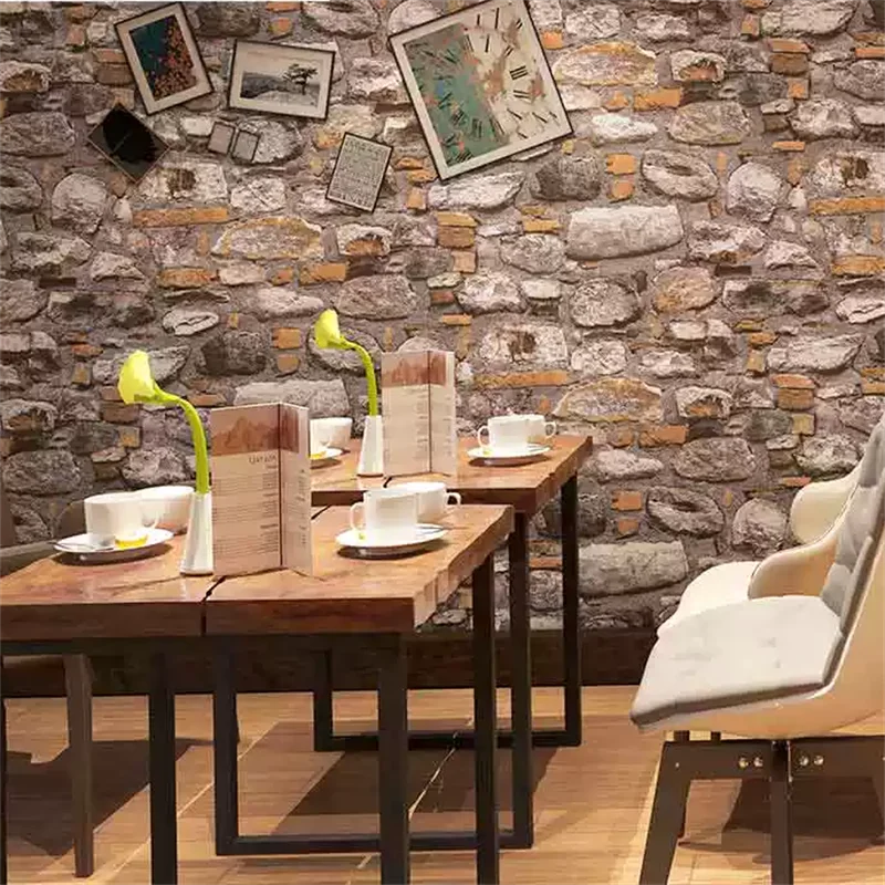 ورق حائط منقوش على شكل ثقافة حجرية عتيقة من الطوب القديم لتزيين المتجر والمطاعم وخلفيات غير ذاتية اللصق #2