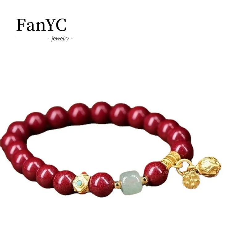 المعدنية الخام الطبيعية اثنين سعيد لوتس سوار الأرجواني الذهب الرمال موضة رائعة فاخرة النساء المجوهرات سوار هدية عيد