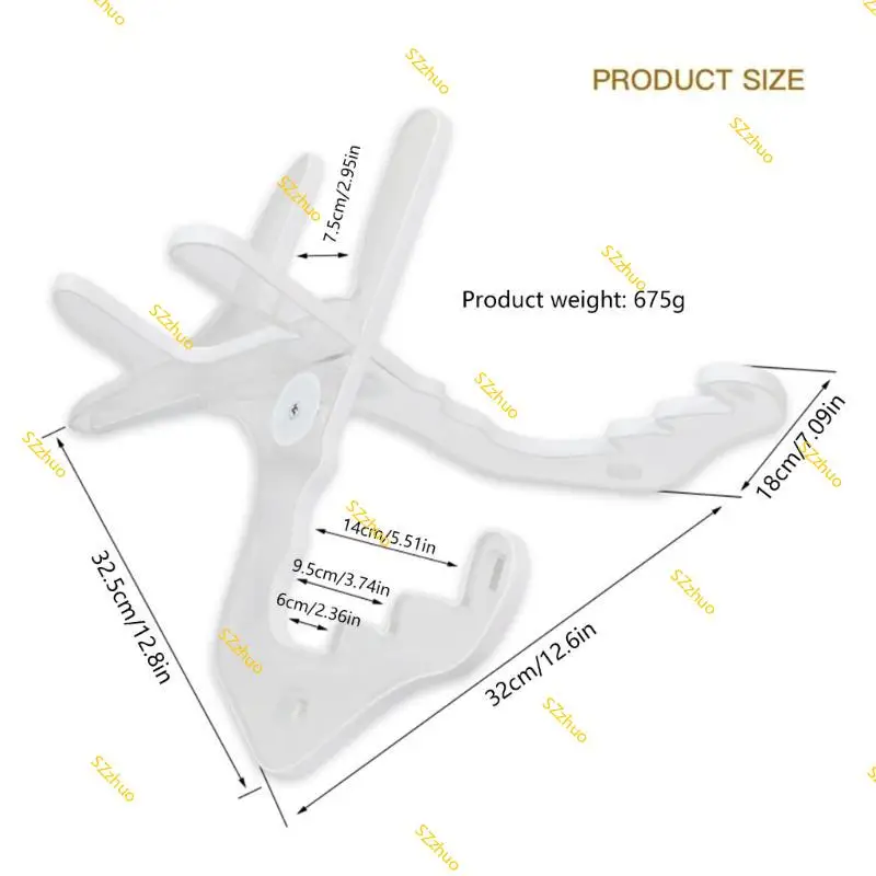 

Portable Folding Ukulele Display Stand Acrylic Small Guitar Holder with Light