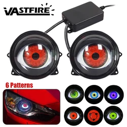 Car Devil Eye Moto Decorative Headlight Dynamic Writing Wheel Eye Demon Eye Universal Modification Headlights Auto Supplies