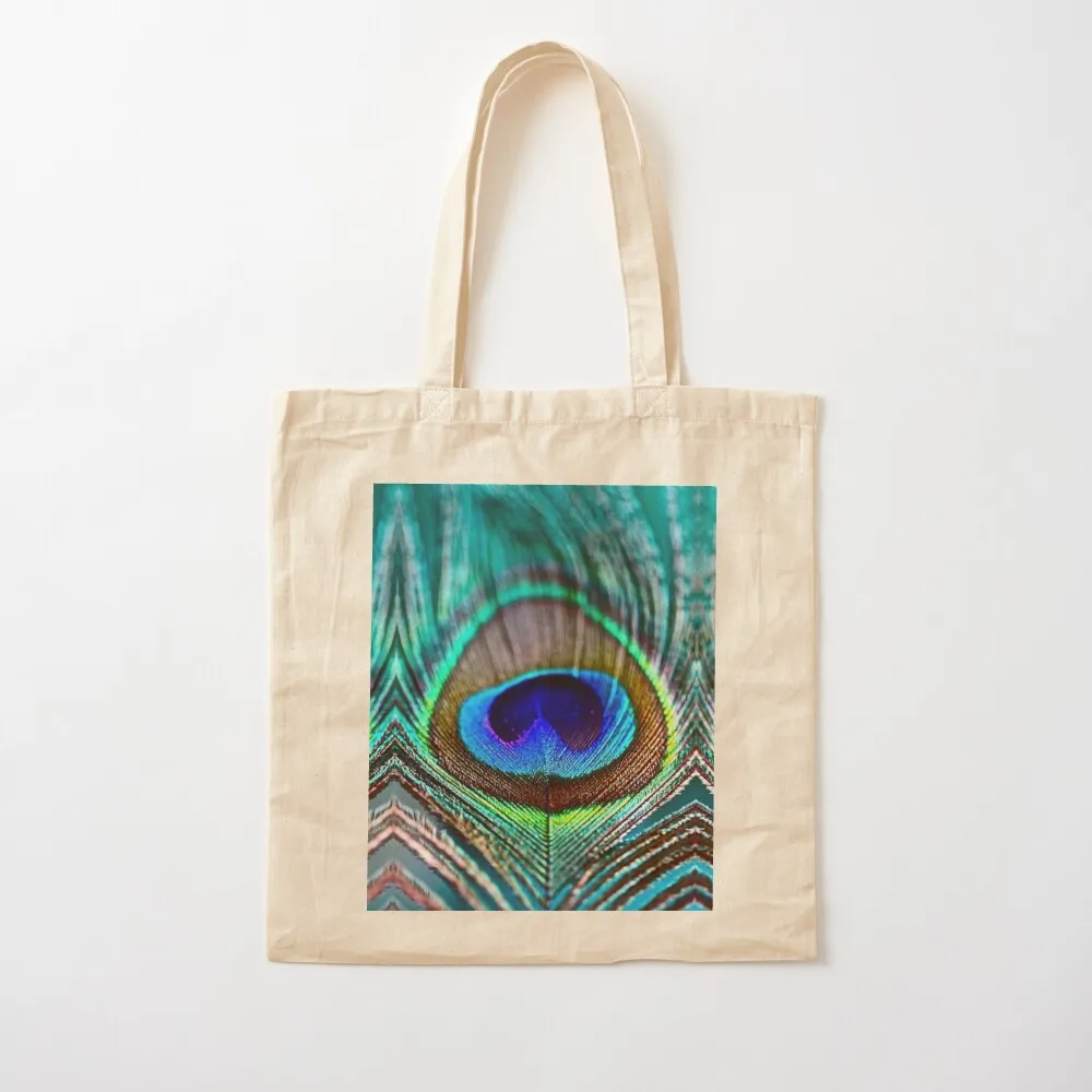 

Peacock Feather Tote Bag Eco bag tote bag screen reusable shopping Canvas Tote