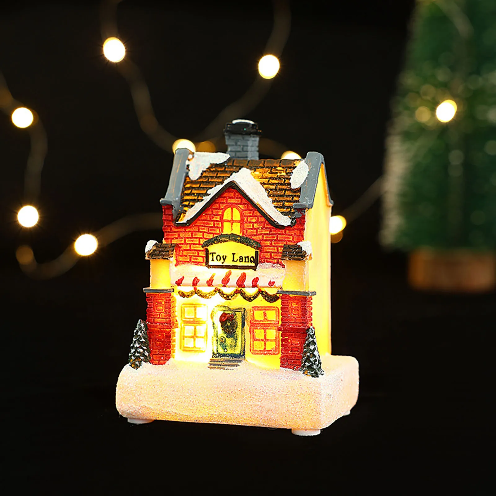 Winter Village Christmas Supplies 2024 Fashionable Xmas Figurines Beautiful Nice Miniature Resin Ornaments Home Decor Bulk