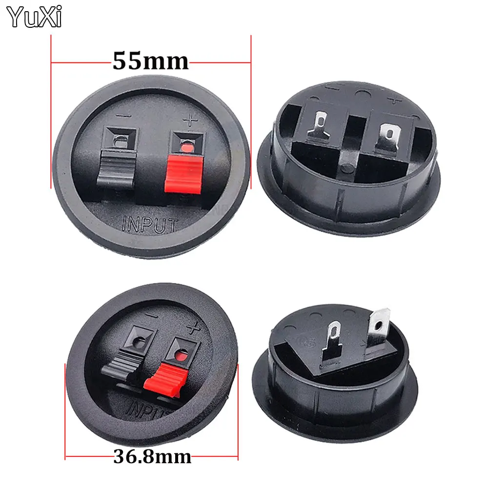 

YUXI 1Pcs 36.8mm 55mm 2 Position Connector Terminal Circular Audio Speaker Terminals Plug Socket Clip Diameter