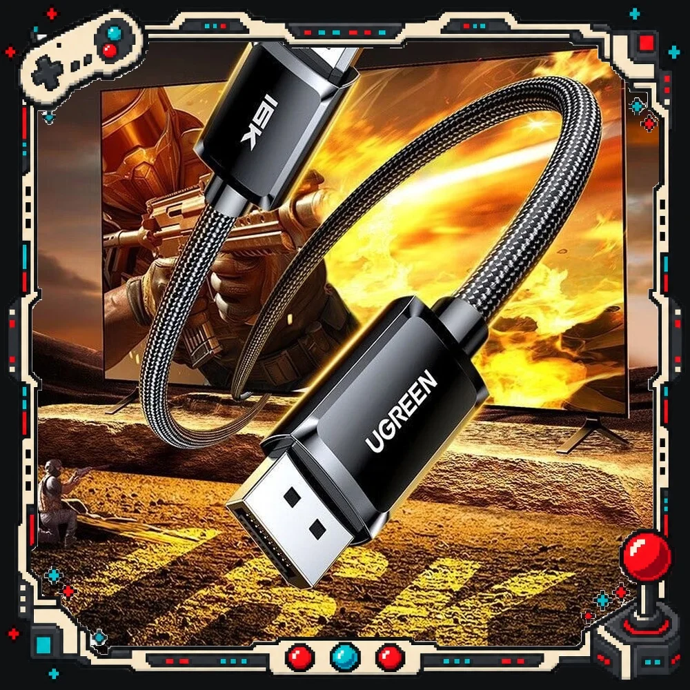 UGREEN 55418 DP 2.1 Cable 1.5m Silver Plated Single Crystal Copper 16K 240Hz for Monitor PC Laptop