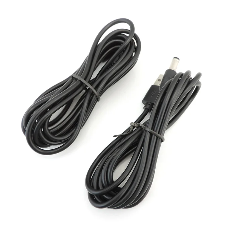 0.8M/2M 5V DC Power Cable USB 2.0 Male A to DC 5.5mm x 2.5mm 2.1mm Plug Cord Socket Line