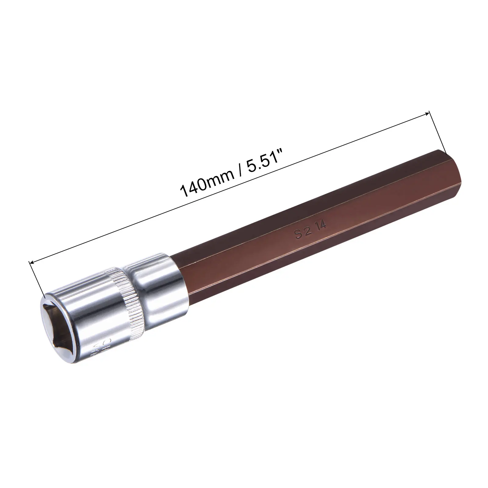 Uxcell-enchufe hexagonal de 1/2 ", unidad cuadrada x H14, brocas de acero S2, enchufes de CR-V de 140mm de longitud (solo para uso manual)