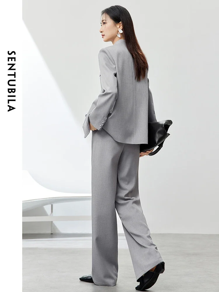 SENTUBILA, chaqueta de 3 piezas, chaleco, pantalón, trajes para mujer, trajes de oficina y negocios, chaqueta elegante para primavera y otoño,