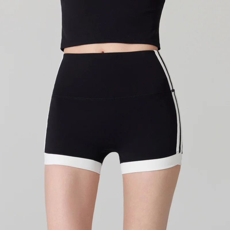 High Waist Yoga Shorts for Women Butt Lifting Seamless Sport Shorts Quick Dry Running Gym Fitness Workout Inseam Contrast Color