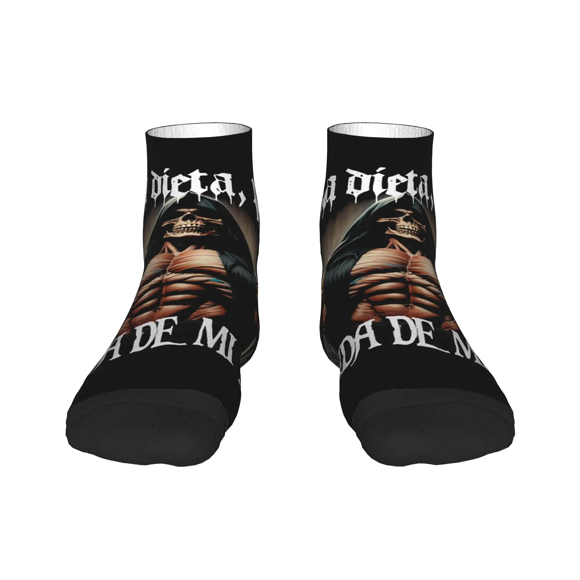 

Men Casual Socks Skull Alv la dieta, pura comida de mi jefa Playera Non Skid Quality Sock Summer Fashion Skateboard Socks Gift