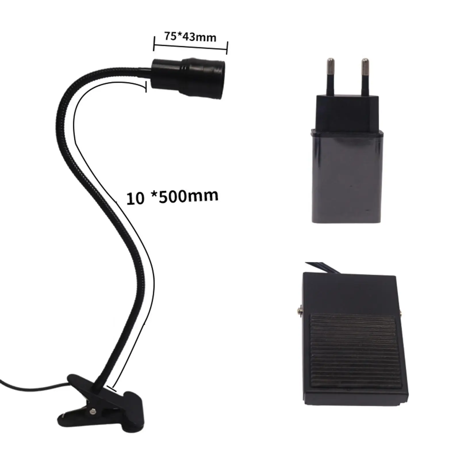 Luz de pestañas para extensión de pestañas, cuello de cisne Flexible con Pedal de pie con Clip portátil para estudio de belleza, salón de técnicos