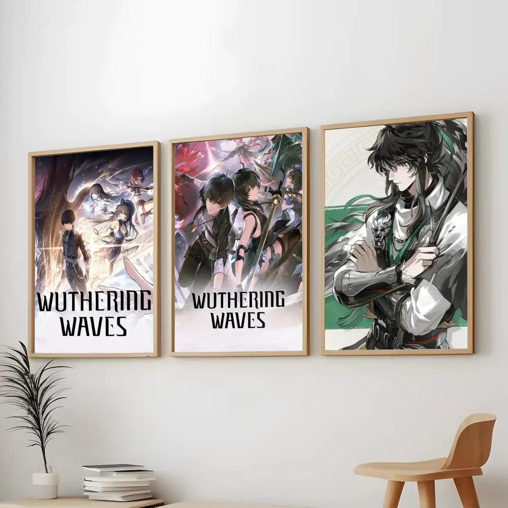 Game W-Wuthering Waves fantasy action Painting Calligraphy Modern Aesthetic Wall Art Print Trendy Bedroom Home Decor Gift
