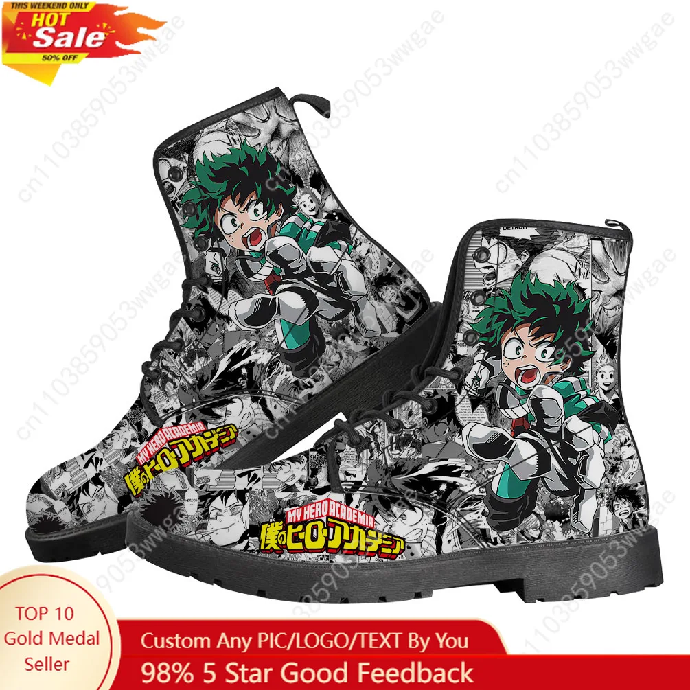 

Ботинки My Hero Academia, мужские и женские подростковые ботинки, повседневные ботинки для уличного освещения, высокое качество, пара с принтом по запросу, обувь на заказ
